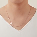 Personalized 1-3 Cute Paws Name Necklace with Letter Birthday Memorial Gift for Pet Lover