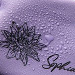 Sac de Maquillage en Cuir Imperméable Personnalisé avec Fleur de Naissance et Nom Cadeau Fête des Mères Anniversaire pour Elle