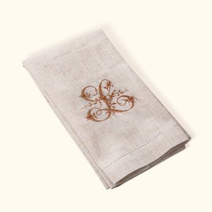 Serviette de Table en Lin Personnalisée avec Monogramme et Initiales Brodés Cadeau de Mariage Fête des Mères pour Femme