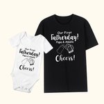 Onesie T-shirt Personnalisé avec Nom Papa et Bébé Thème Our First Fatherday Cadeau Fête des Pères Anniversaire pour Nouveau Papa Bébé