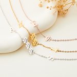 Personalized 1-3 Cute Paws Name Necklace with Letter Birthday Memorial Gift for Pet Lover