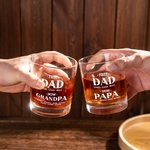 Personalized First Dad Now Grandpa 10oz Whiskey Glass with Names Father's Day Birthday Gift for Him