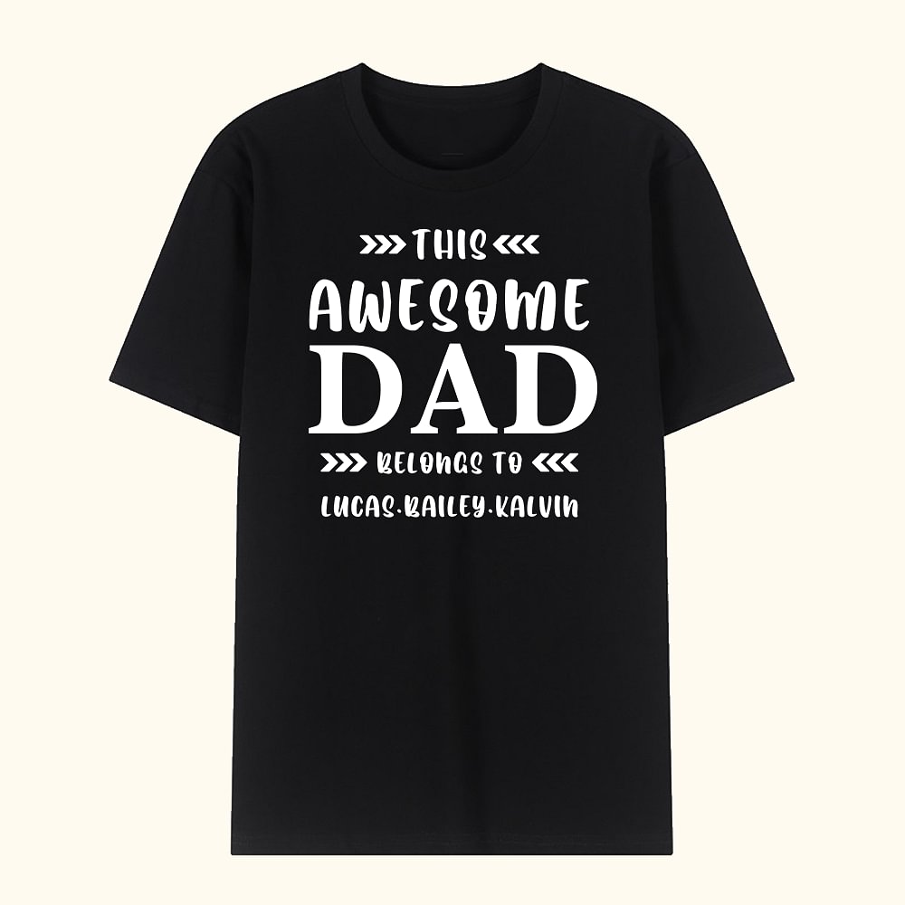 T-shirt 100% Coton Personnalisé avec Nom et Texte Cadeau d'Anniversaire pour Papa