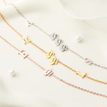 Personalized 1-3 Cute Paws Name Necklace with Letter Birthday Memorial Gift for Pet Lover