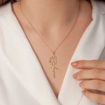 Collier Personnalisé avec Signe Astrologique et Prénom Style Évidage Bijoux Minimaliste pour Femme Cadeau Fête des Mères Anniversaire