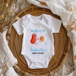 Personalized Happy First Farter's Day Potato 100% Cotton Baby Onesie T-shirt with Name Funny Father's Day Gift for Baby New Dad
