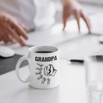 Personlig Fist Bump Daddy Team 11oz keramikmugg med titel och 1-16 namn Fars dag Födelsedagspresent till pappa farfar