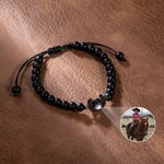 Herradura personalizada Pulsera de cuentas de proyección de fotos con Te quiero en 100 idiomas Cumpleaños Aniversario Regalo para los amantes de los caballos