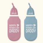 Personalisierte Happy First Vatertag 100% Baumwolle Schlafsack und Hut Swaddle Set mit Namen Vatertag neugeborenes Geschenk für Baby