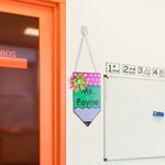 Personalized Wooden Teacher Pencil Sign Name Plaque with Bow and Rope School Classroom Wall Door Hanger Teachers’ Day Gift for Teacher