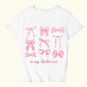 Personalized In My Ballet Era Coquette Bow Adult and Kid T-Shirt with Text Birthday Children's Day Gift for Her