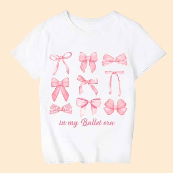 Ballet Era Coquette Bow Adult Kid T-Shirt Birthday Gift