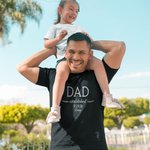 Personalized Daddy Established 100% Cotton T-Shirt with 1-8 Kid Names  and Dates Father's Day Birthday Gift for Dad Grandpa