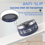 Gamelle de Chien Personnalisé avec Nom Animal Gamelle en Acier Inoxydable Antidérapant Cadeau pour Propriétaire d'Animal de Compagnie