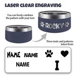 Gamelle de Chien Personnalisé avec Nom Animal Gamelle en Acier Inoxydable Antidérapant Cadeau pour Propriétaire d'Animal de Compagnie