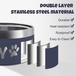 Gamelle de Chien Personnalisé avec Nom Animal Gamelle en Acier Inoxydable Antidérapant Cadeau pour Propriétaire d'Animal de Compagnie