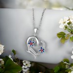 Personalisierte bunte Emaille Geburt Blume Herz Halskette mit eingraviertem Namen Geburtstag Muttertag Geschenk für sie