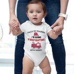 Gepersonaliseerd Ik Ga Brandweer Met Papa 100% Katoenen Baby Rompertje met Bijnaam Verjaardag Vaderdagcadeau voor Baby