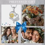 Personalisierte bunte Emaille Geburt Blume Herz Halskette mit eingraviertem Namen Geburtstag Muttertag Geschenk für sie