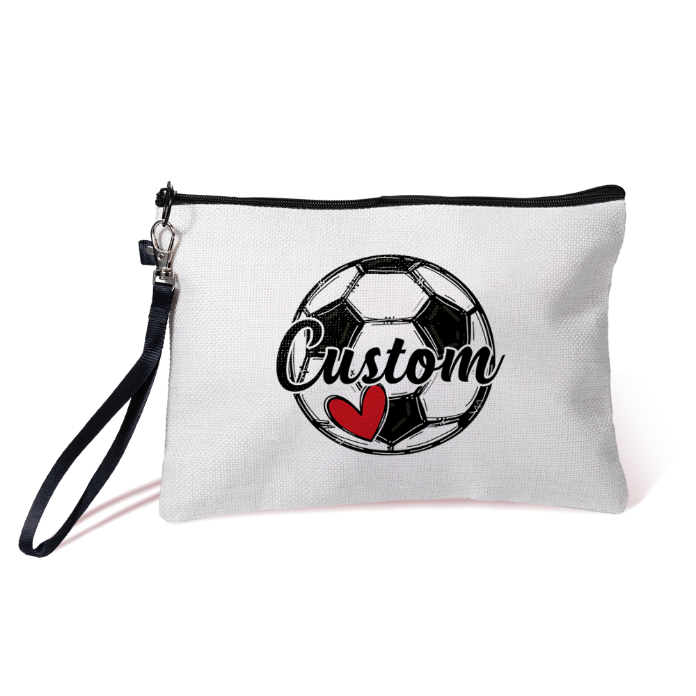 Personalizzato Pickleball Calcio Basket Sport Canvas Makeup Bag con nome e cerniera regalo di compleanno per gli amanti della palla Coach