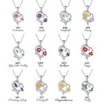 Personalisierte bunte Emaille Geburt Blume Herz Halskette mit eingraviertem Namen Geburtstag Muttertag Geschenk für sie