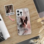 Personalized Watercolor  Dog Cat Pet Portrait  TPU Phone Case for iPhone with Name Pet Loss Birthday Gift for Pet Lovers