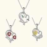 Personalisierte bunte Emaille Geburt Blume Herz Halskette mit eingraviertem Namen Geburtstag Muttertag Geschenk für sie