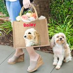 Personalisierte Haustierporträt Ölmalerei-Stil Jute Tragetasche mit Namen Wiederverwendbares Reisezubehör Geburtstag Geschenk für Tierliebhaber
