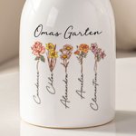 Personalisierte Retro Keramik Vase mit 1-10 Geburtsblumen und Namen Haus Deko Muttertag Geburtstag Geschenk für Mama Oma Familie