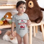 Gepersonaliseerd Ik Ga Brandweer Met Papa 100% Katoenen Baby Rompertje met Bijnaam Verjaardag Vaderdagcadeau voor Baby