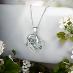 Personalisierte bunte Emaille Geburt Blume Herz Halskette mit eingraviertem Namen Geburtstag Muttertag Geschenk für sie