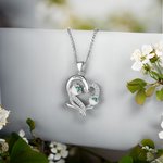 Personalisierte bunte Emaille Geburt Blume Herz Halskette mit eingraviertem Namen Geburtstag Muttertag Geschenk für sie