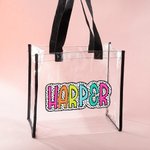 Personalisierte Dalmatiner Dots Waterproof Clear Tote Bag mit Namen Party Favor Geburtstag Geschenk für Frauen