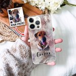 Personalized Watercolor  Dog Cat Pet Portrait  TPU Phone Case for iPhone with Name Pet Loss Birthday Gift for Pet Lovers