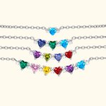 Personalised Simple Star Heart-Shaped 1-6 Birthstone Necklace Mother's Day Birthday Gift for Her