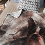 Personalized Watercolour Pet Portrait Photo Soft Blanket with Name Memorial Birthday Gift for Pet Lovers Owners