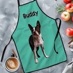 Personalisierte Ölmalerei Stil Haustier Foto wasserdichte Schürze mit Namen Multicolor verfügbar Geburtstagsgeschenk für Tierliebhaber Besitzer