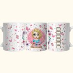 Taza de Cerámica Personalizada Flor Rosa Mariposa 11oz 15oz Blanco con Nombre Cumpleaños Regalo Divertido para Mujer