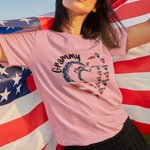 Bandera Americana Personalizada Corazón Camiseta Sudadera con Nombres Día de la Independencia 4 de Julio Regalo para Abuela Mamá