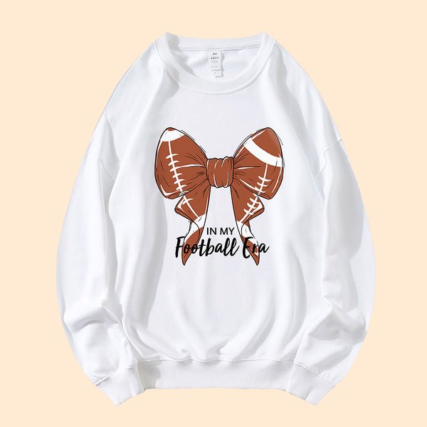 Sweat Personnalisé avec Texte et Noeud Papillon en Motif Baseball Volleyball Softball Football Cadeau d'Anniversaire pour Elle