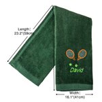 Personalized Embroidered Sport Tennis Name Towel with Tennis Racket Gift for Tennis Player Coach Tennis Lovers