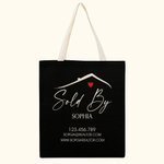 Personalized Realtor Large Capacity Name Tote Bag with Website Phone Number Business Gift for Estate Agent
