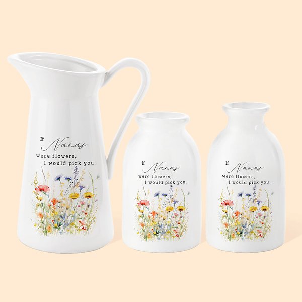 Gepersonaliseerde If Mom Nana Were Fowers I'd Pick You Bloem Keramische Vaas Home Decoratie Moederdagcadeau voor Mam Oma