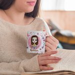 Taza de Cerámica Personalizada Flor Rosa Mariposa 11oz 15oz Blanco con Nombre Cumpleaños Regalo Divertido para Mujer