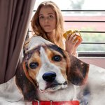 Personalized Watercolour Pet Portrait Photo Soft Blanket with Name Memorial Birthday Gift for Pet Lovers Owners