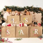 Personalizada Reutilizable Nacimiento Flor Grande Bolsa de Yute con Inicial y Nombre Cumpleaños Fiesta de Boda Regalo para Mujeres