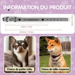 Collier de Chien Réglable Personnalisé avec Texte Collier de Chien à Motif Cœur Patte Os Cadeau pour Propriétaire de l'Animale de Compagnie