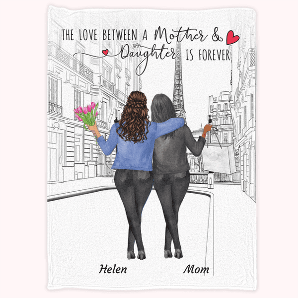 Manta personalizada The Love Between A Mother and Daughter Is Forever Manta suave y cálida para el Día de la Madre Regalo para el Día de la Mujer