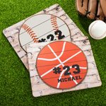 Personalized Baseball Soccer Football Basketball Non-slip Mouse Pad with Number and Name Gift for Ball Game Sport Lovers