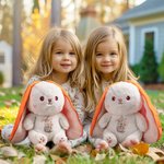Personalised Cute Carrot Rabbit Reversible Plush Toy with Zipper Birthday Gift for Kids